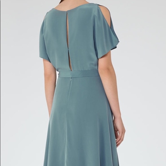 REISS Mira Cold-Shoulder Silk Dress, Orion-blue, 4 (US) - Picture 3 of 6